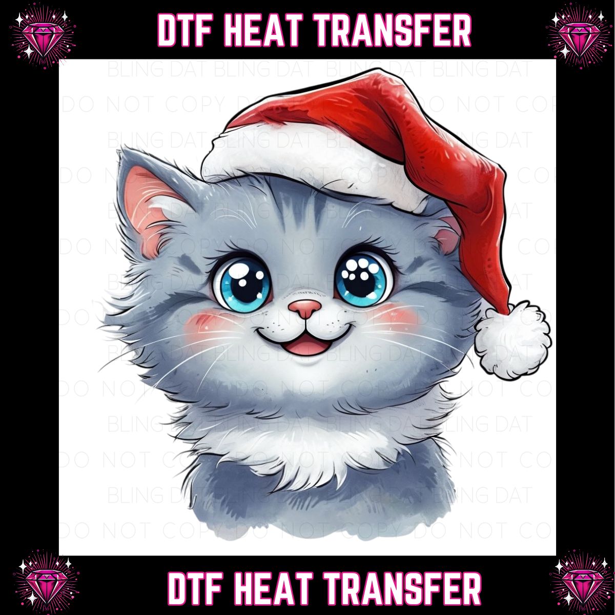 Christmas Kitty  DTF Transfer