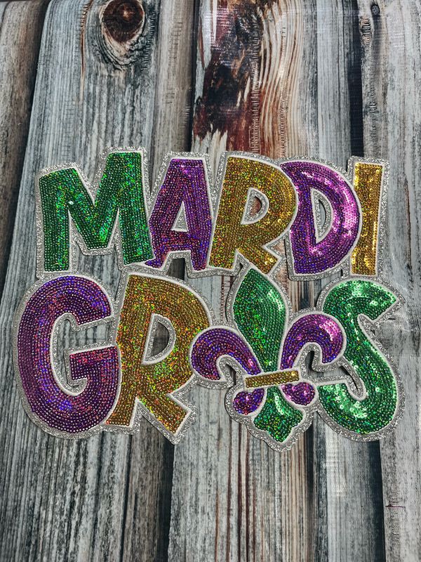 Sequin Fleur De Lis Mardi Gras Patch
