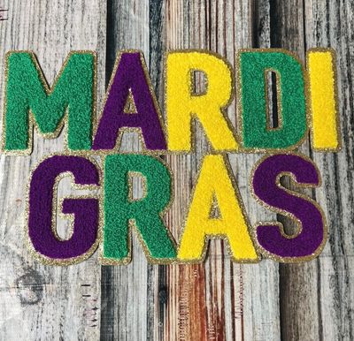 Chenille Mardi Gras Patch Large