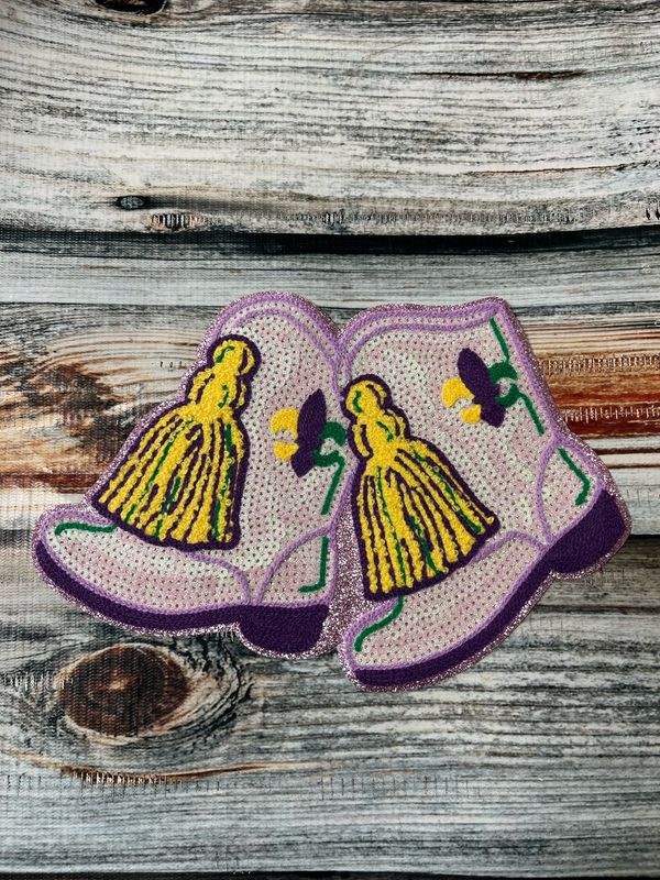 Mardi Gras Boots Patch