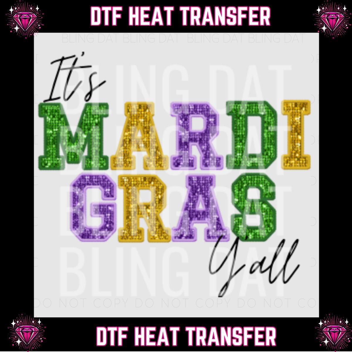 Mardi Gras DTF Transfer