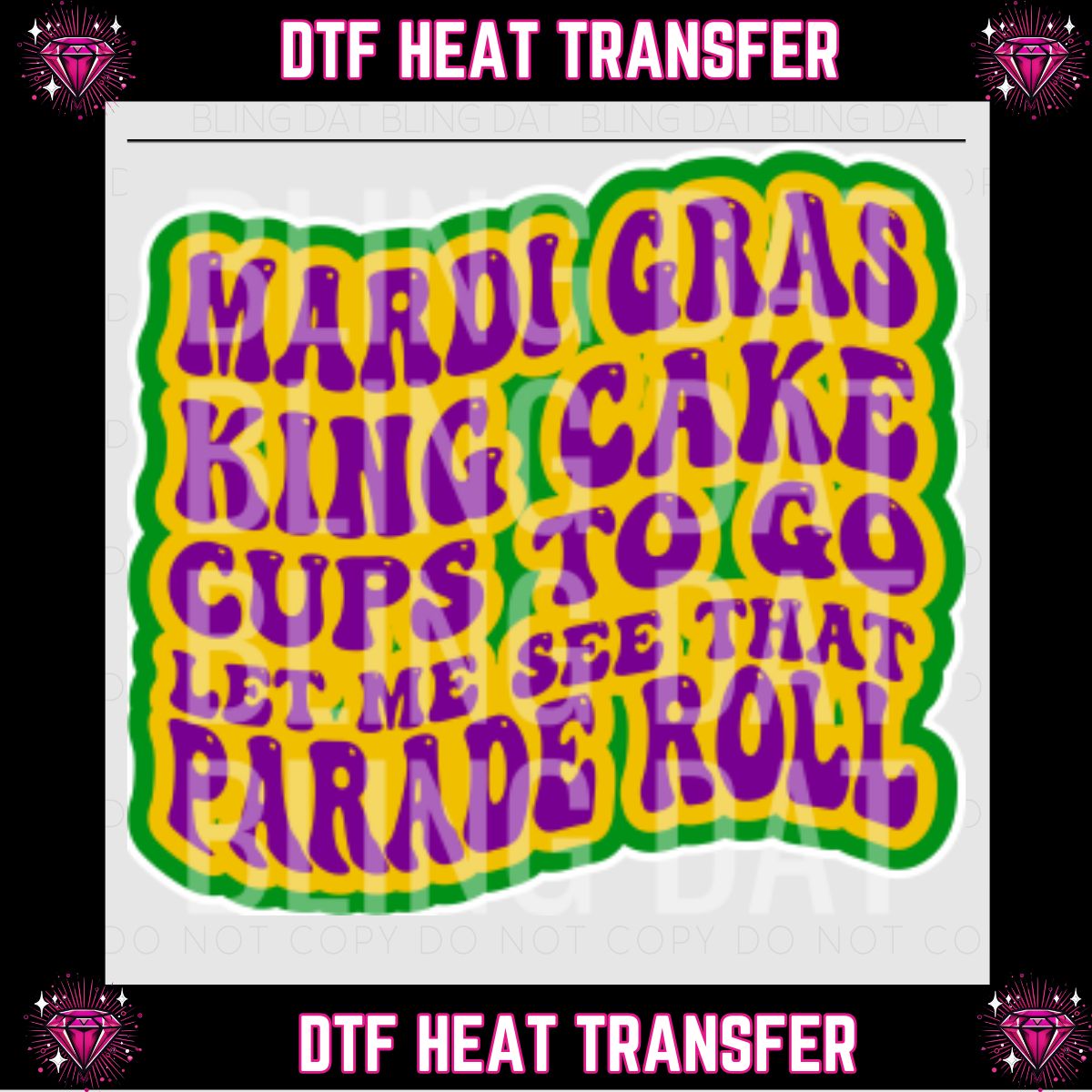 Mardi Gras DTF Transfer