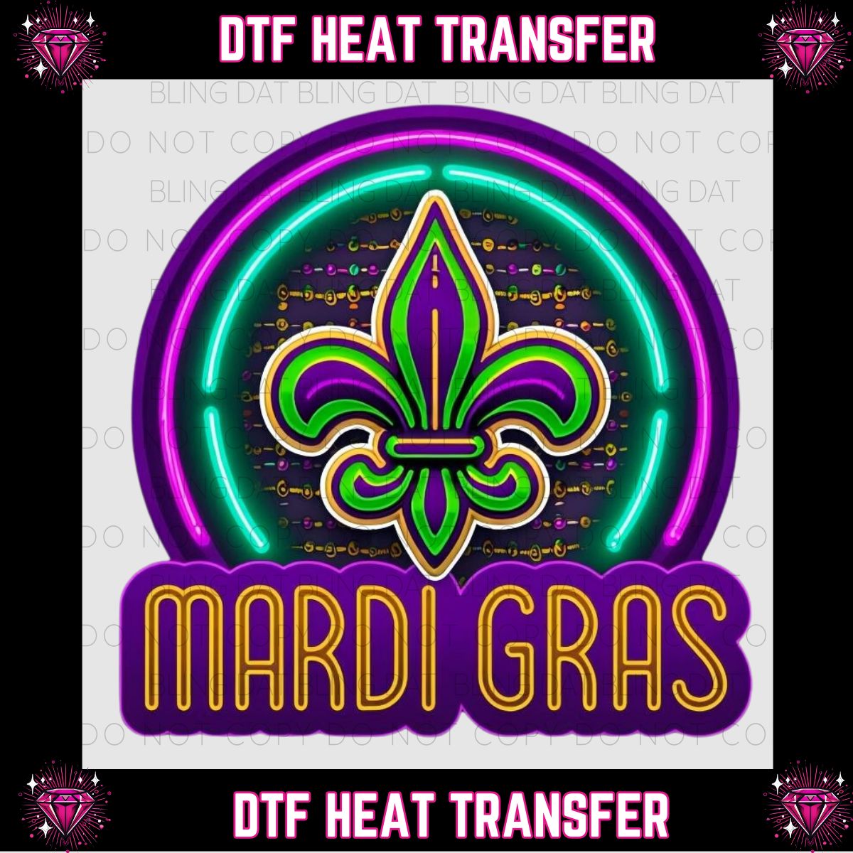 Mardi Gras DTF Transfer