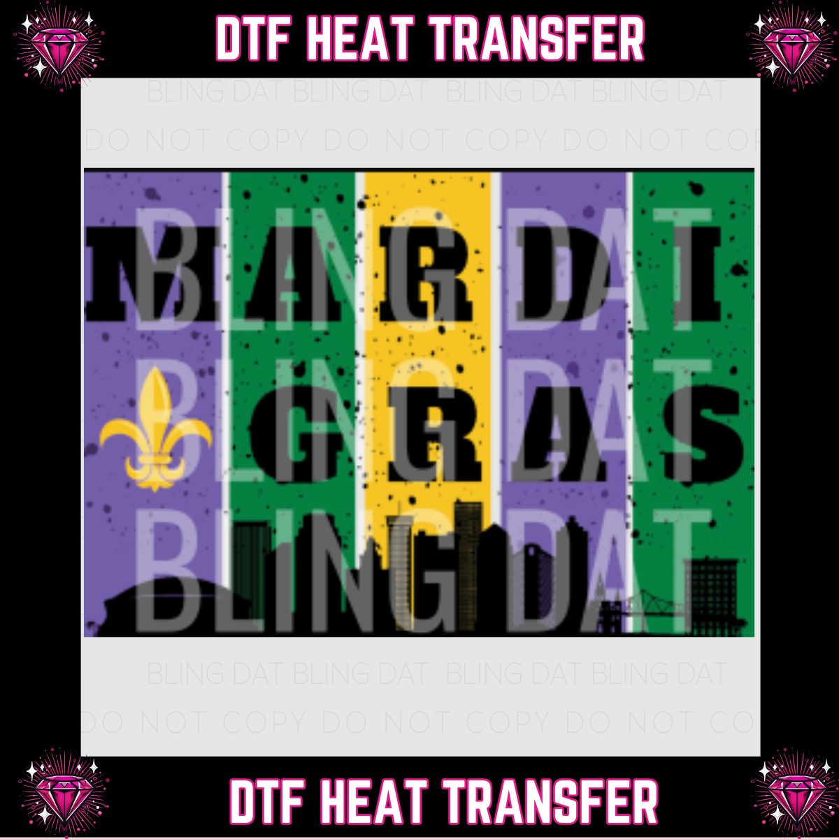 Mardi Gras DTF Transfer