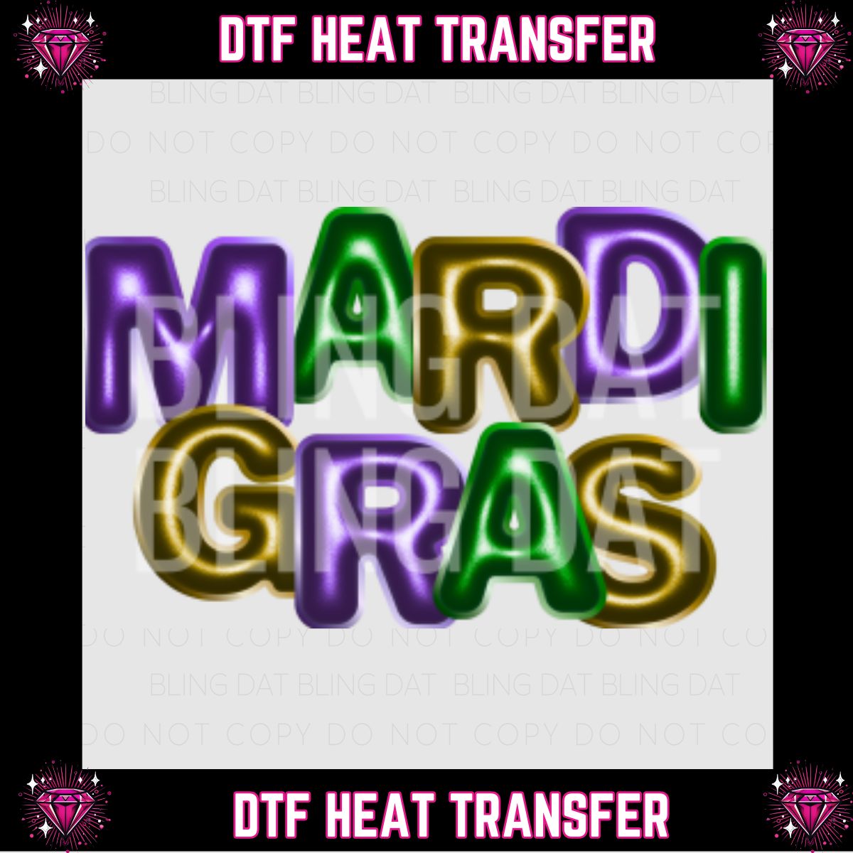 Mardi Gras DTF Transfer