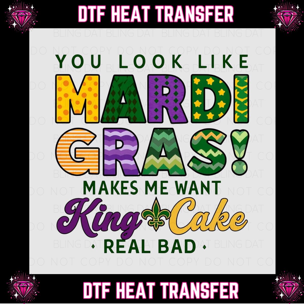 Mardi Gras DTF Transfer
