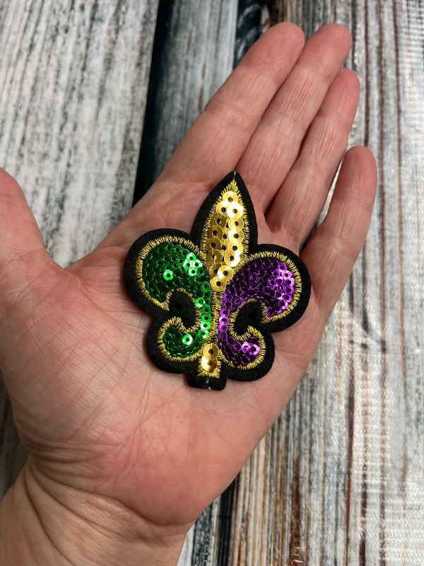 Mini Mardi Gras Fleur De Lis Patch