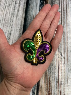 Mini Mardi Gras Fleur De Lis Patch