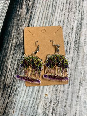 Mardi Gras Bead Tree Earrings