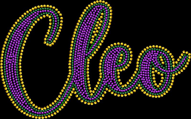 Cleo Mardi Gras Spangle Transfer