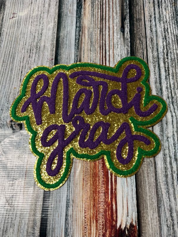 Chenille Mardi Gras Patch