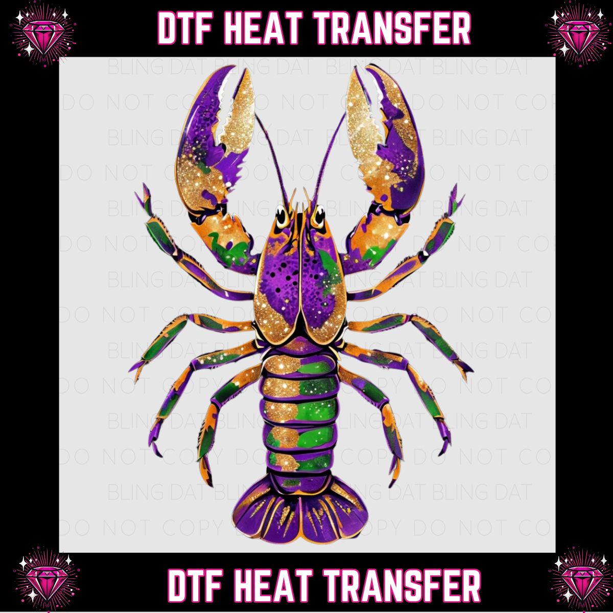 Mardi Gras Crawfish DTF Transfer