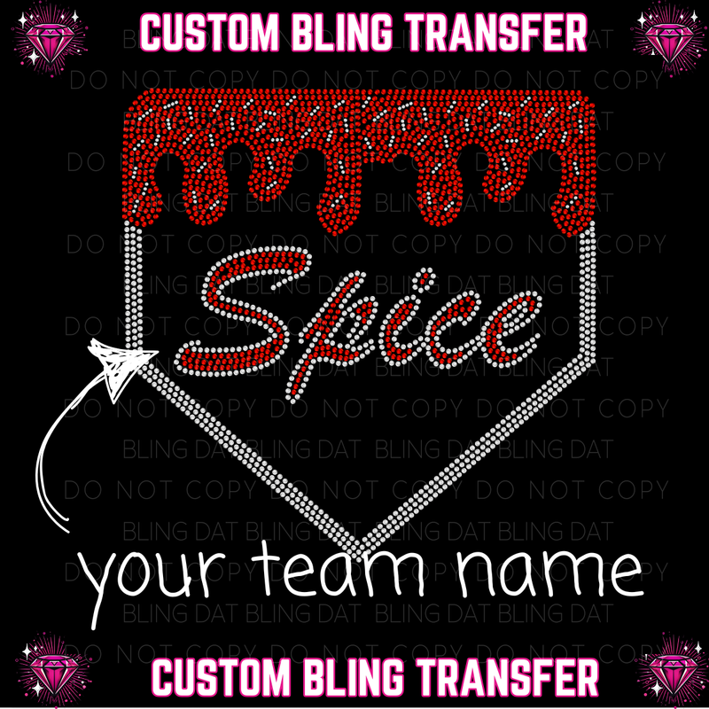 Personalized Ice Cream Drip Bling Transfer