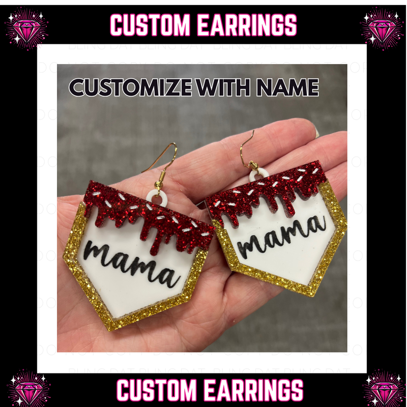 Custom  Ice Cream Drip Earrings