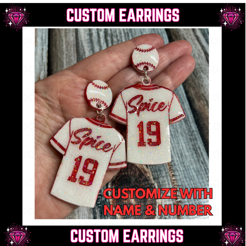 Custom Jersey Earrings