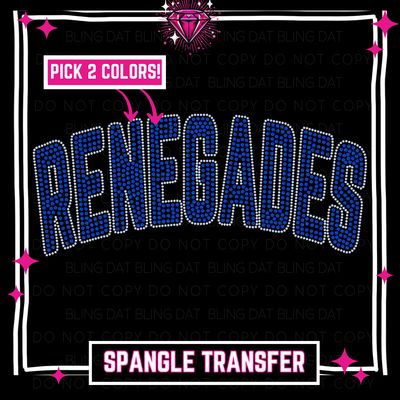 Spangle Renegades GameDay Bling Transfer - Choose 2 Colors