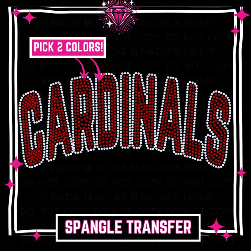 Spangle Cardinals GameDay Bling Transfer - Choose 2 Colors