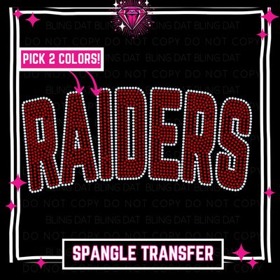 Spangle Raiders  GameDay Bling Transfer - Choose 2 Colors