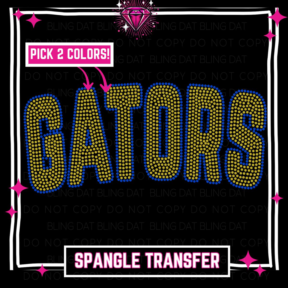 Spangle Gators GameDay Bling Transfer - Choose 2 Colors
