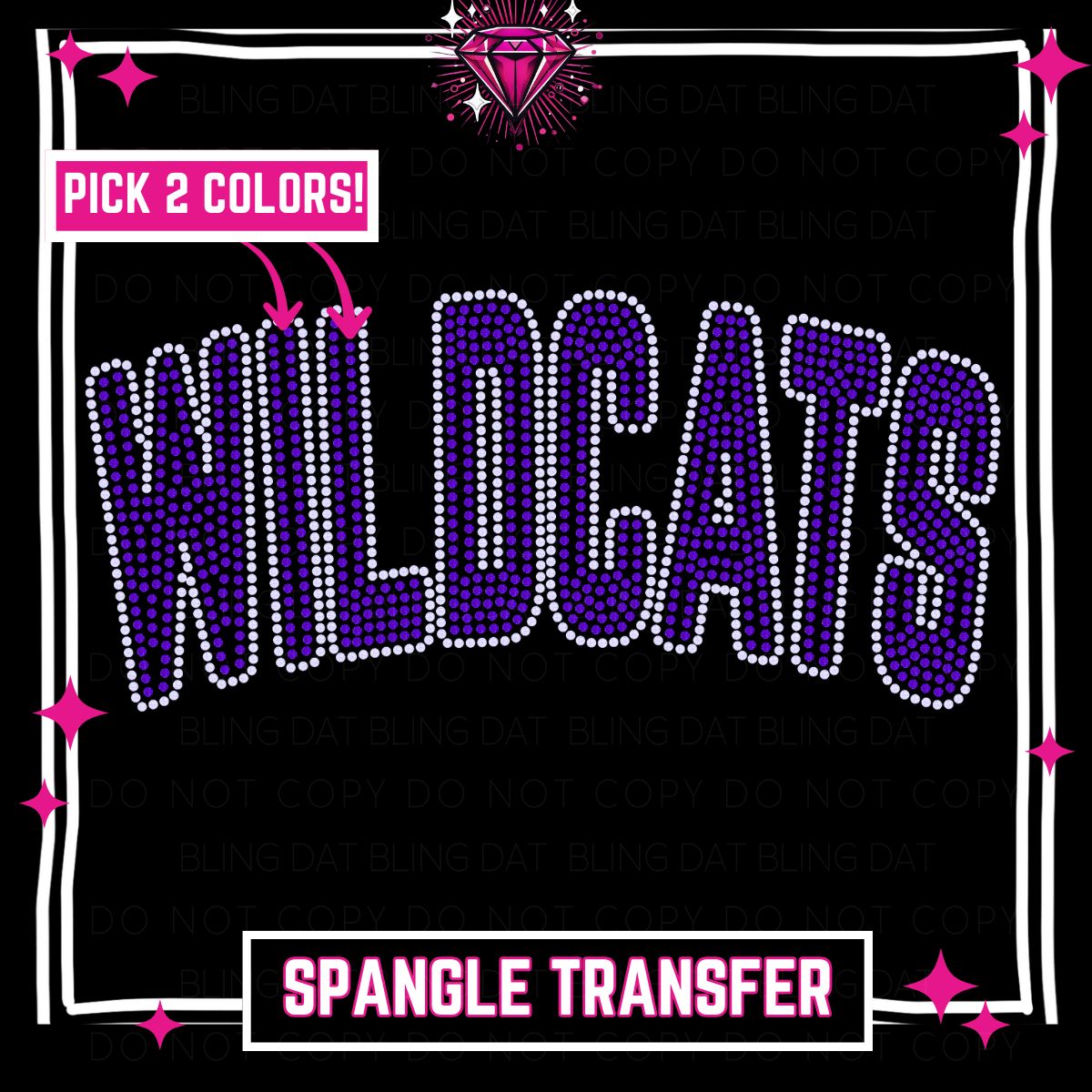 Spangle Wildcats GameDay Bling Transfer - Choose 2 Colors