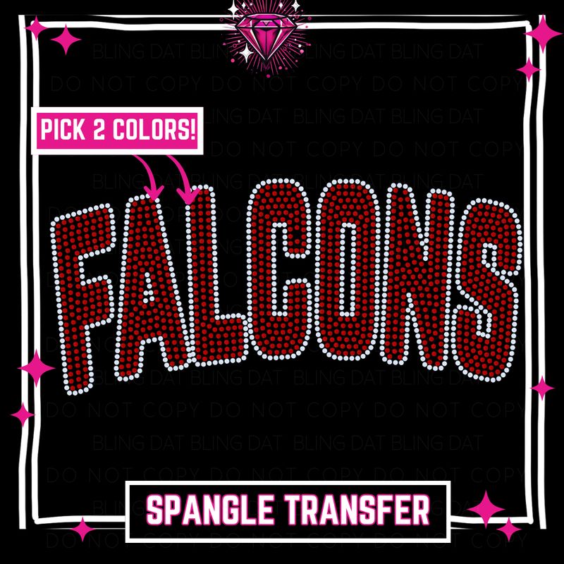 Spangle Falcons GameDay Bling Transfer - Choose 2 Colors