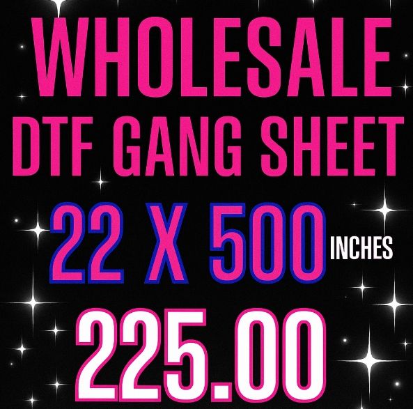 Wholesale DTF Gang Sheet – 22&quot; x 500&quot; Custom Transfer | Fast Turnaround