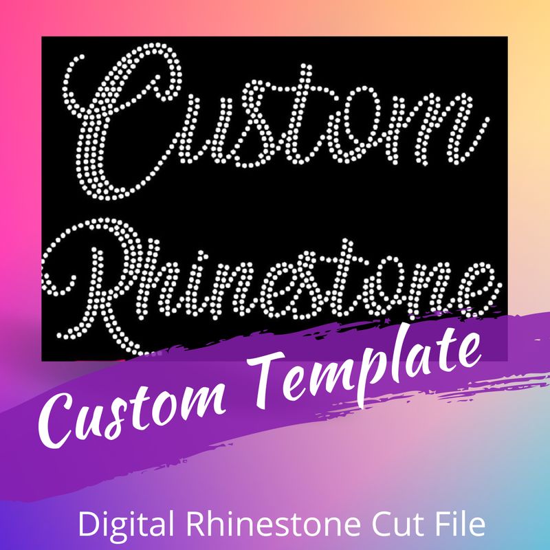Small Rhinestone Logo Custom Logo Rhinestone Template - SVG Digital Download