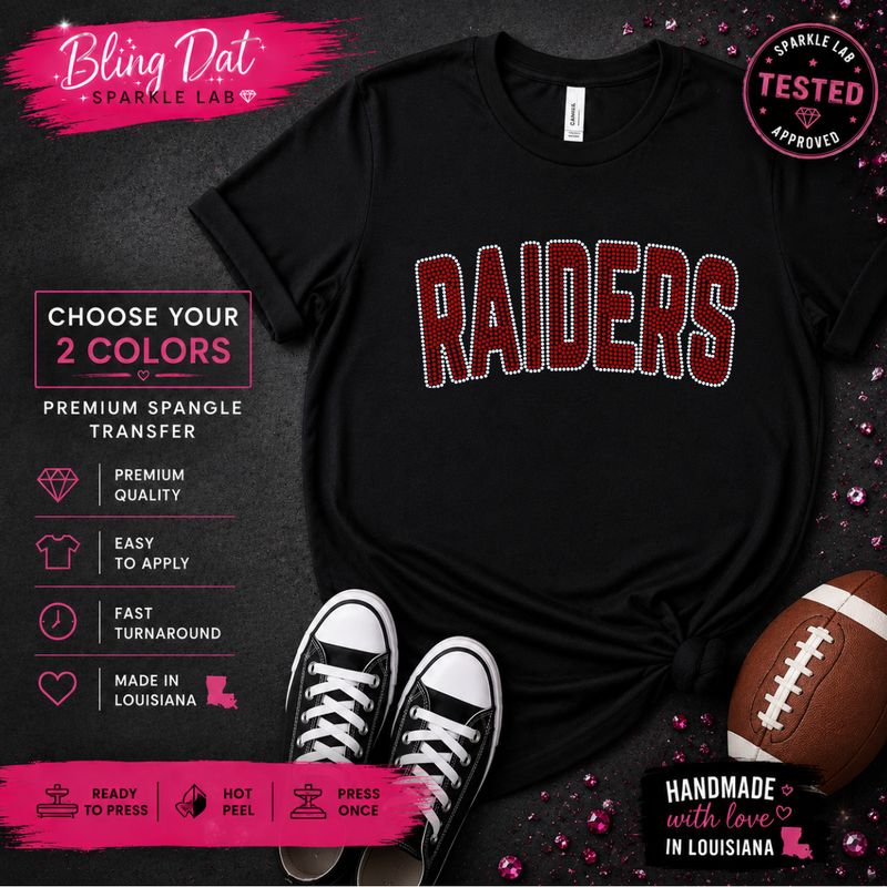 Spangle Raiders Bling Transfer | Choose Any 2 Colors | Ready to Press