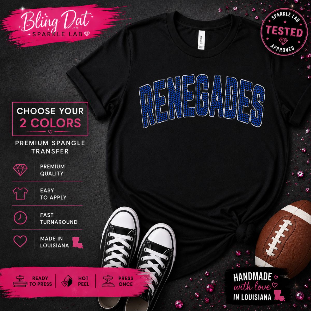 Spangle Renegades Bling Transfer | Choose Any 2 Colors | Ready to Press