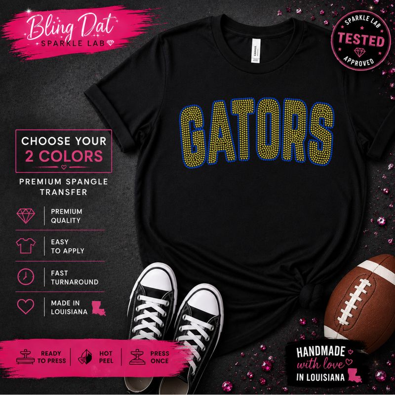 Spangle Gators Bling Transfer | Choose Any 2 Colors | Ready to Press