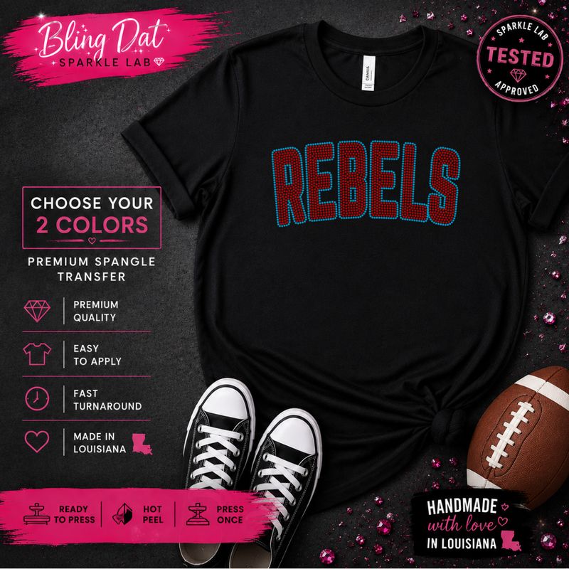 Spangle Rebels Bling Transfer| Choose Any 2 Colors | Ready to Press