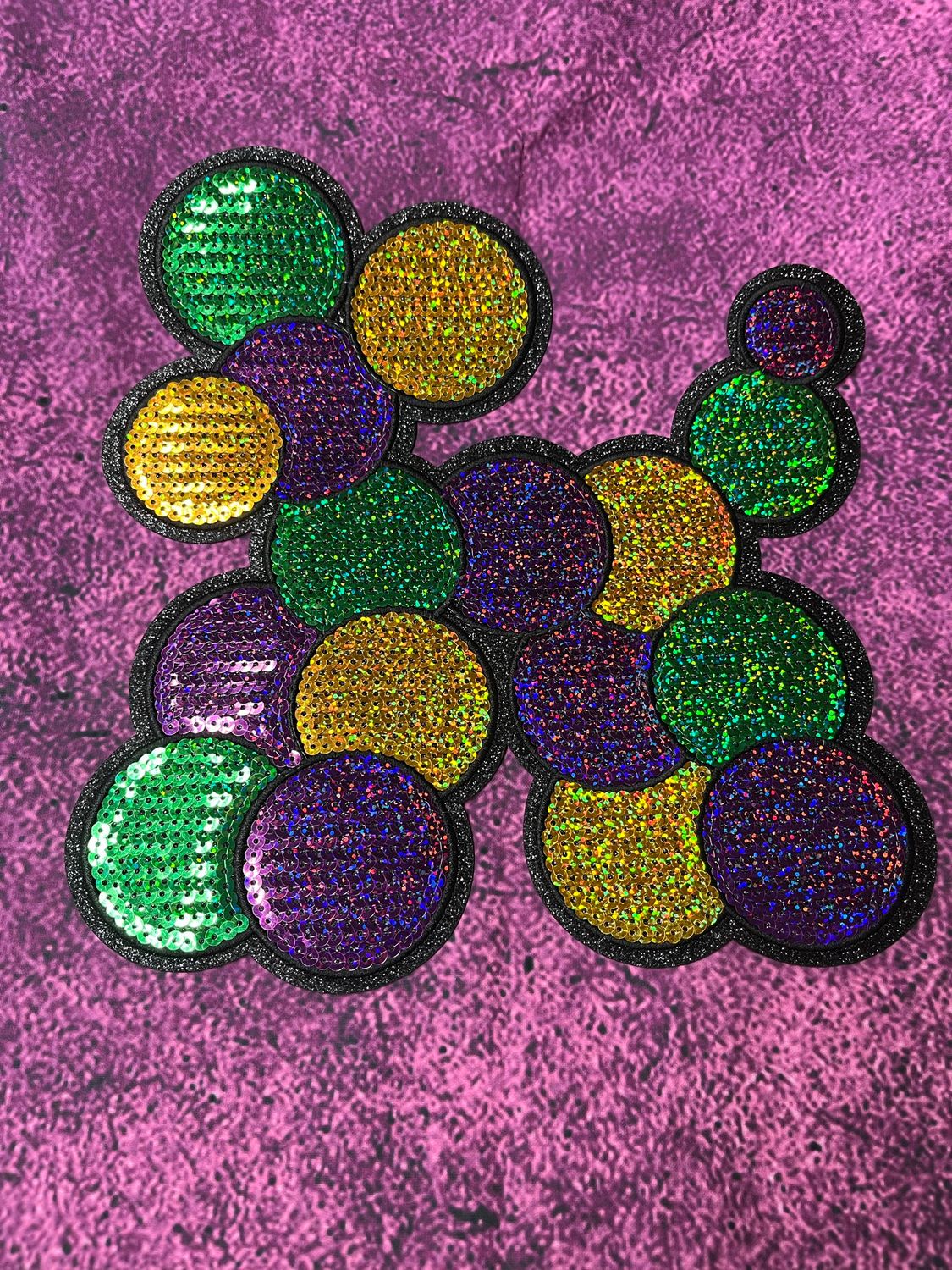 Sequin Mardi Gras Bead Dog Patch