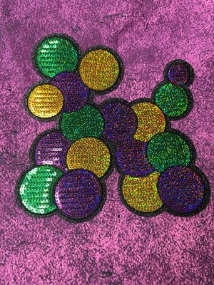 Sequin Mardi Gras Bead Dog Patch
