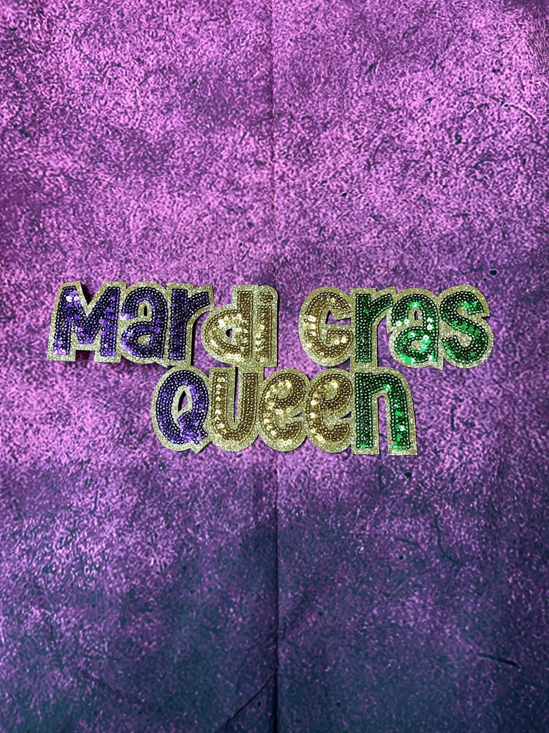 "Mardi Gras Queen" Large Sequin Statement Patch