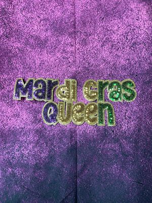 "Mardi Gras Queen" Large Sequin Statement Patch