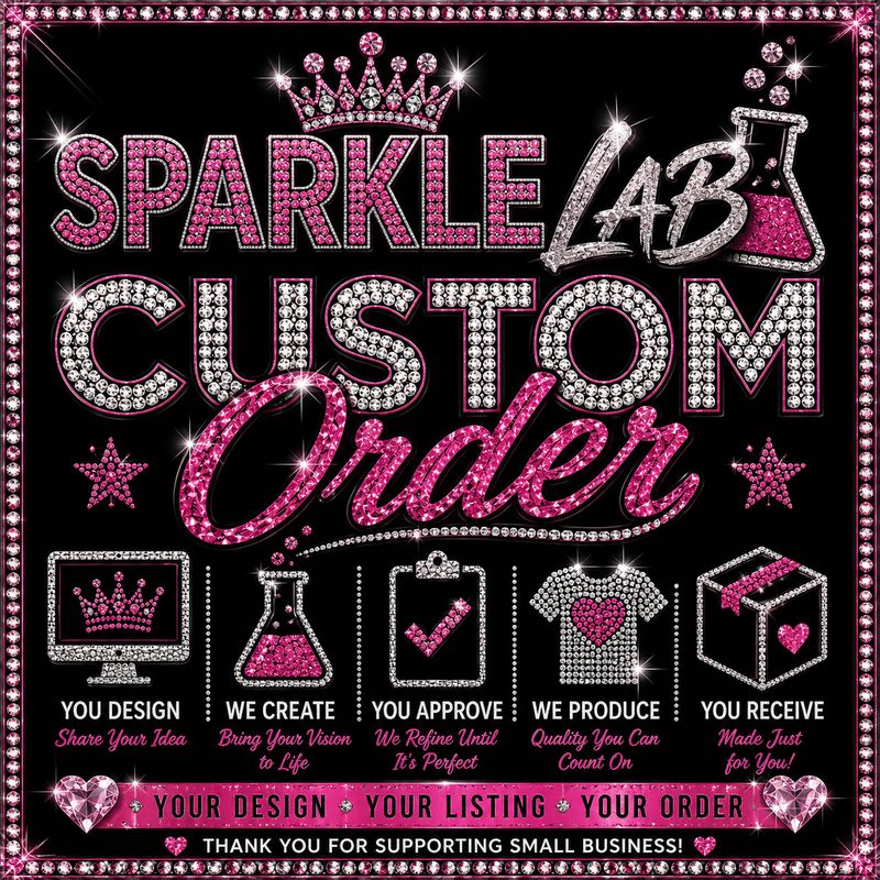 Custom Rhinestone Transfers  -Royal with Crown Rhinestone - 6 Small ; 6 Large