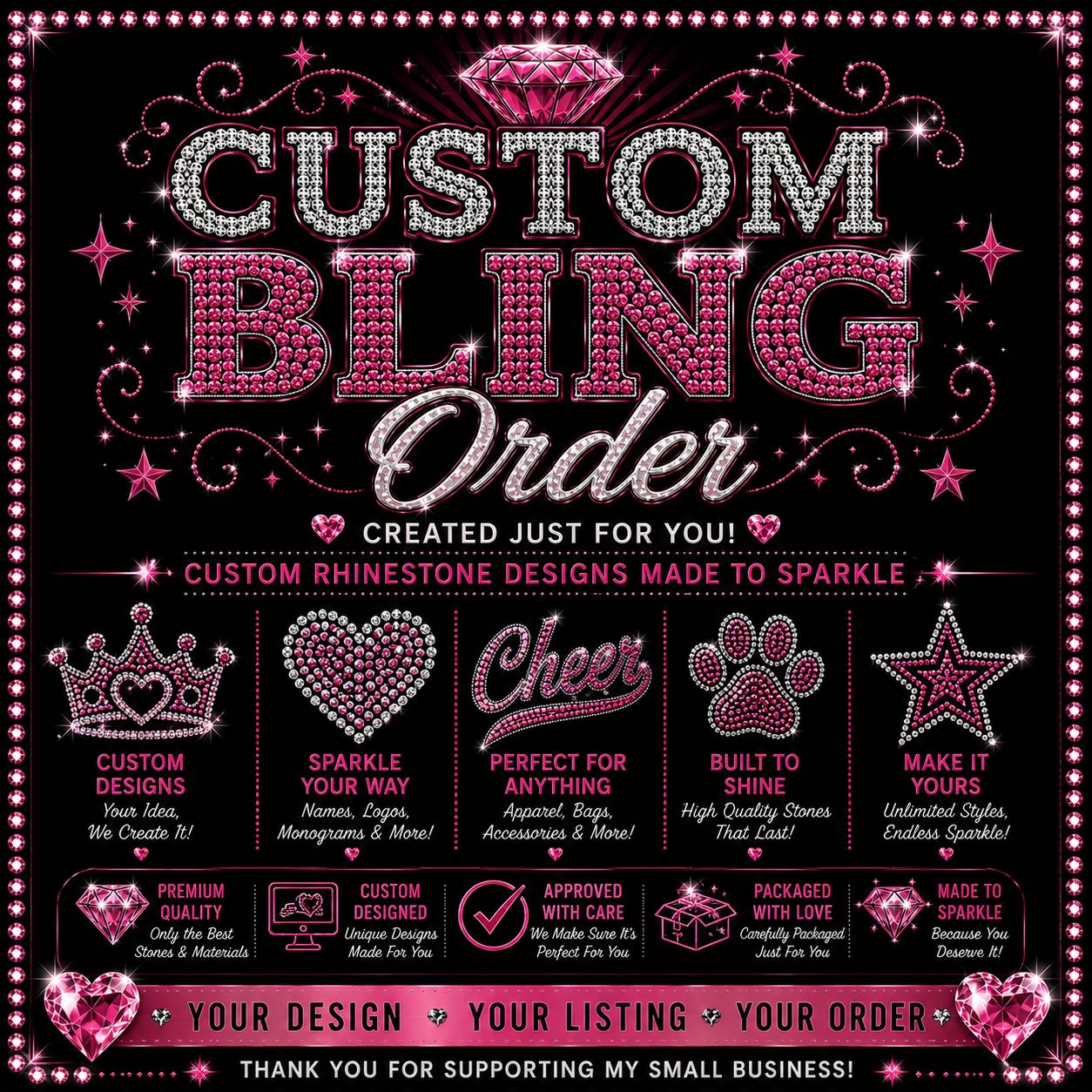 Custom Glitter &amp; Rhinestone Transfers - 12 Cougars /12 Raptors / 4 Bobcats / 4 Panthers
