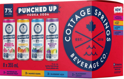 COTTAGE SPRINGS PUNCHED UP VODKA SODA 8 X 355ML