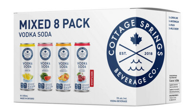 COTTAGE SPRINGS VODKA SODA MIXED PACK 8 X 355ML