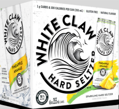 WHITE CLAW HARD SELTZER PINEAPPLE 6 X 355ML
