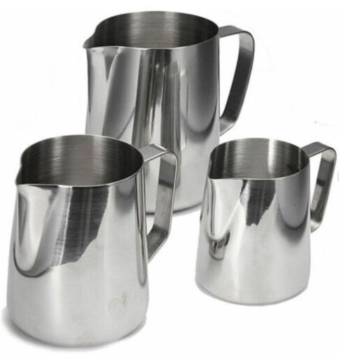 3 x Stainless Steel Milk Frothing Jug's 350ml, 600ml, 950ml