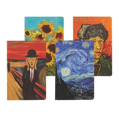 Van Gogh - Set of 4 Softbound Lined Journal A5 Notebook