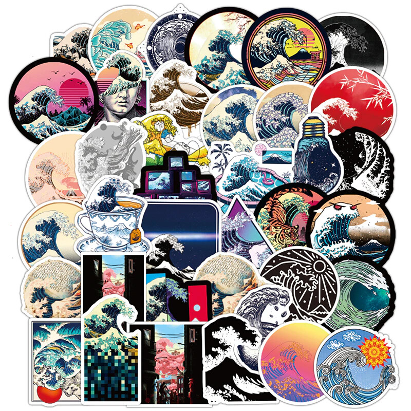 The Great Wave Off Kanagawa Stickers (Set of 50)