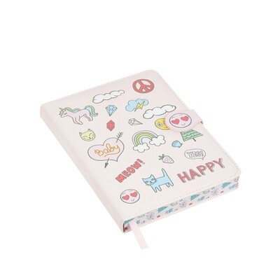 Happy - Hardbound B6 Journal with Magnetic Strap