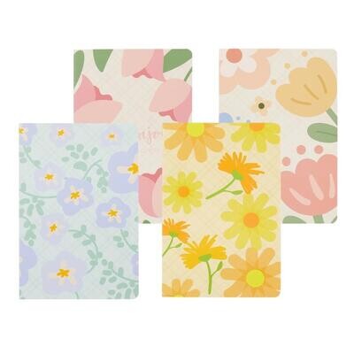 Flower - Set of 4 Softbound Lined Journal A5 Notebook