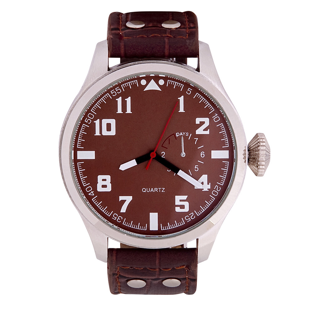 Sample. brown luxurious leather watch