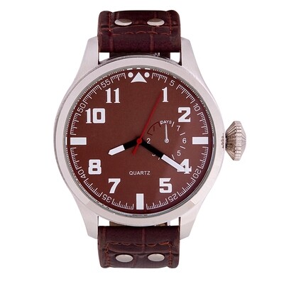 Sample. brown luxurious leather watch