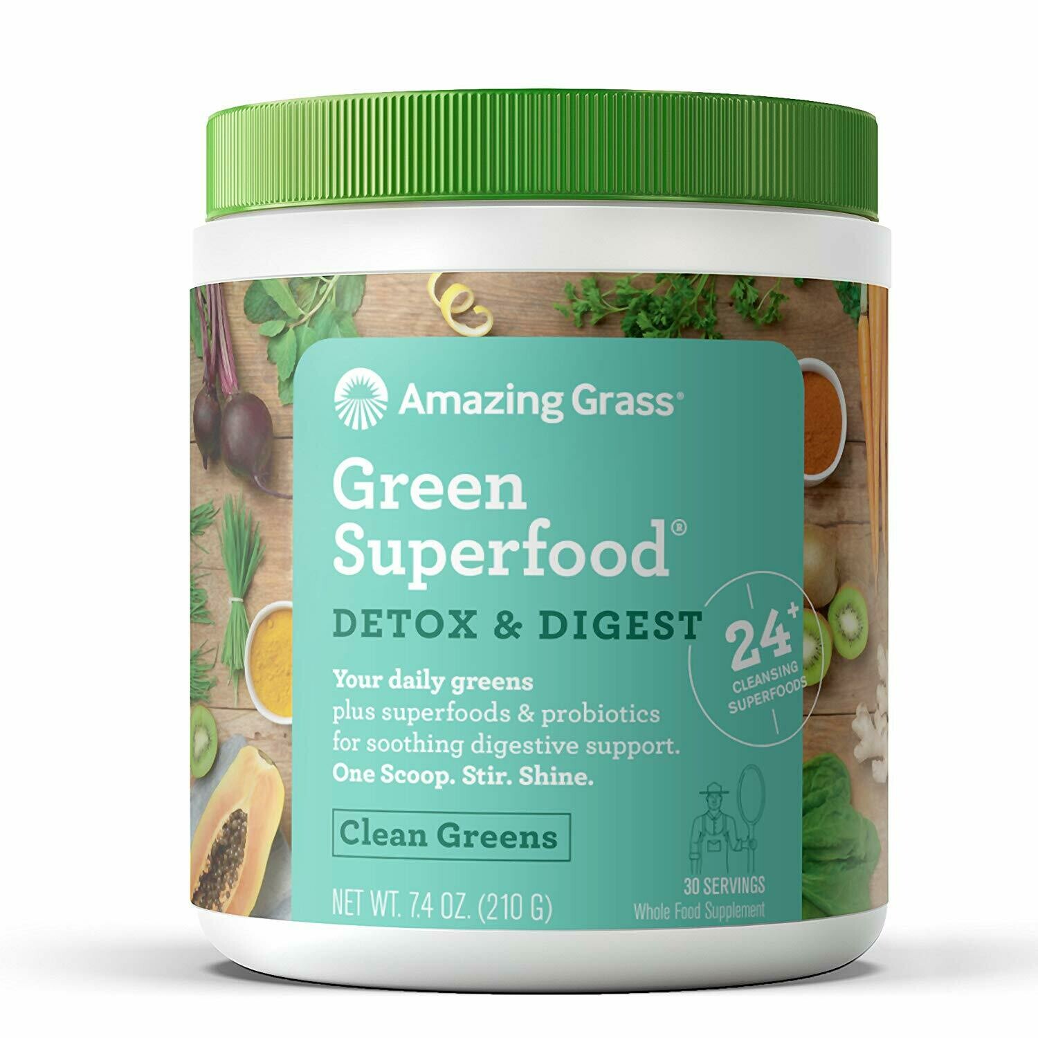 Amazing Grass Green Superfood Detox and Digest Cleanse Organic Powder with 1 Billion Probiotics, Wheat Grass and 7 Greens, Flavor Amazing Grass Green Superfood Detox and Digest Cleanse Organic Powder with 1 Billion Probiotics, Wheat Grass and 7 Greens, Flavor
