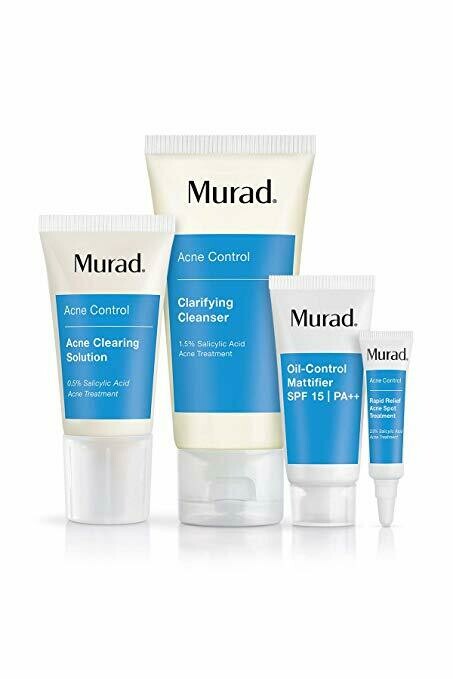Murad 30 Day Acne Control Kit - (Cleanser, Clearing Solution, Oil Control Mattifier, Spot Treatment), Starter Kit Proven to Rapidly Clear Breakouts and Restore Smooth Skin Without Over-Drying Murad 30 Day Acne Control Kit - (Cleanser, Clearing Solution, Oil Control Mattifier, Spot Treatment), Starter Kit Proven to Rapidly Clear Breakouts and Restore Smooth Skin Without Over-Drying
