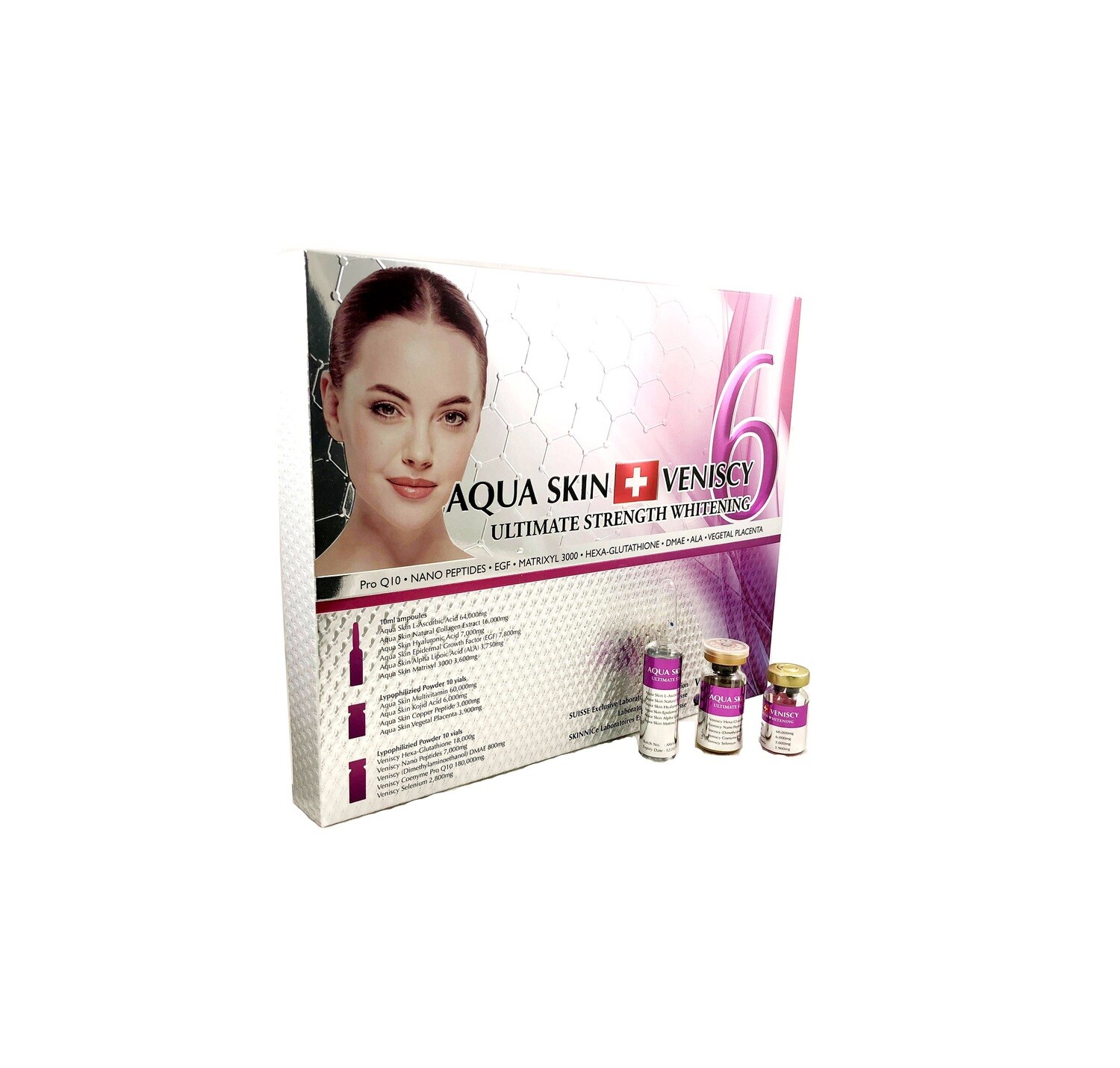 Aqua Skin Veniscy 6 Ultimate Strength Whitening Complete Glutathione IV Set x 10 vials Aqua Skin Veniscy 6 Ultimate Strength Whitening Complete Glutathione IV Set x 10 vials